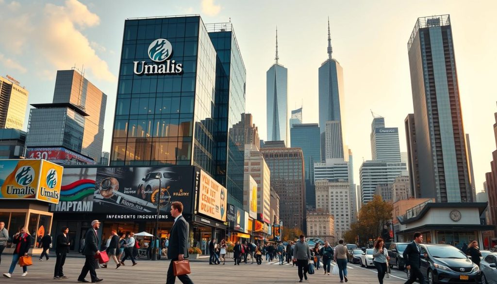 A bustling city skyline, with the Umalis Group logo prominently displayed on a modern office building. The foreground features a well-dressed professional standing on a bustling sidewalk, briefcase in hand, surrounded by people navigating the local streets. The middle ground showcases various shops, cafes, and small businesses, reflecting the thriving local economy. In the background, towering skyscrapers and iconic landmarks create a sense of urban energy and opportunity. Warm, golden lighting bathes the scene, conveying an atmosphere of productivity, collaboration, and successful independent contracting. A bustling city skyline, with the Umalis Group logo prominently displayed on a modern office building. The foreground features a well-dressed professional standing on a bustling sidewalk, briefcase in hand, surrounded by people navigating the local streets. The middle ground showcases various shops, cafes, and small businesses, reflecting the thriving local economy. In the background, towering skyscrapers and iconic landmarks create a sense of urban energy and opportunity. Warm, golden lighting bathes the scene, conveying an atmosphere of productivity, collaboration, and successful independent contracting.