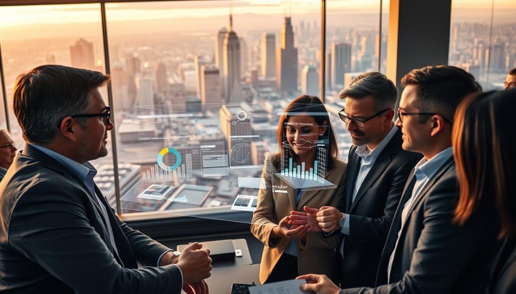 A bustling office scene, filled with the energy of a management transition. In the foreground, a team of professionals from the Umalis Group collaborating intently, their expressions focused as they navigate the evolving business landscape. The middle ground features a holographic display, projecting data visualizations and strategic models that inform their decisions. In the background, a panoramic view of a modern city skyline, its skyscrapers bathed in a warm, golden light, symbolizing the potential for growth and progress. The overall mood is one of dynamism, innovation, and the collective drive to adapt and succeed in a rapidly changing industry. A bustling office scene, filled with the energy of a management transition. In the foreground, a team of professionals from the Umalis Group collaborating intently, their expressions focused as they navigate the evolving business landscape. The middle ground features a holographic display, projecting data visualizations and strategic models that inform their decisions. In the background, a panoramic view of a modern city skyline, its skyscrapers bathed in a warm, golden light, symbolizing the potential for growth and progress. The overall mood is one of dynamism, innovation, and the collective drive to adapt and succeed in a rapidly changing industry.