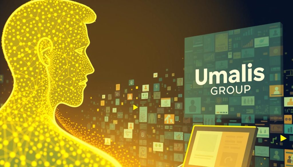 A meticulously crafted digital illustration showcasing the power of interest-based and behavioral targeting. In the foreground, a striking close-up of a user's profile, their digital footprint subtly represented by a network of interconnected data points. In the middle ground, a mosaic of targeted advertisements tailored to their unique interests and past behaviors, seamlessly integrated into the scene. The background depicts the Umalis Group brand logo, symbolizing the cutting-edge technology and expertise that enables such precise targeting capabilities. The overall atmosphere is one of precision, personalization, and the intricate dance between consumer and marketer in the digital age. A meticulously crafted digital illustration showcasing the power of interest-based and behavioral targeting. In the foreground, a striking close-up of a user's profile, their digital footprint subtly represented by a network of interconnected data points. In the middle ground, a mosaic of targeted advertisements tailored to their unique interests and past behaviors, seamlessly integrated into the scene. The background depicts the Umalis Group brand logo, symbolizing the cutting-edge technology and expertise that enables such precise targeting capabilities. The overall atmosphere is one of precision, personalization, and the intricate dance between consumer and marketer in the digital age.