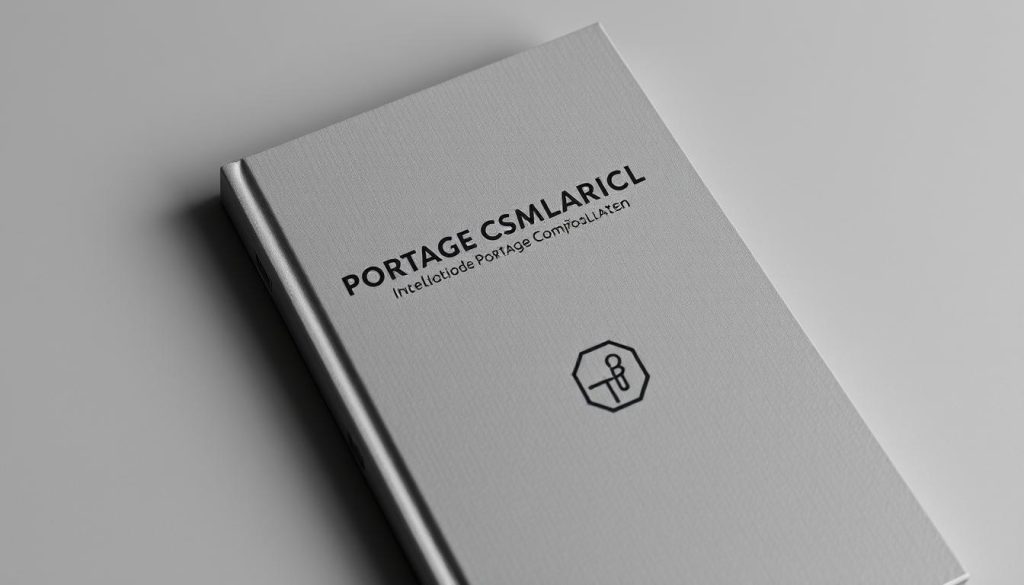 A meticulously designed guidebook cover showcasing the key compliance aspects of the French Portage Salarial system. Set against a muted, professional color palette, the cover features a clean, minimal layout with a subtle embossed title. The texture of the cover material evokes a sense of quality and authority. In the foreground, a simplified graphic icon or symbol represents the core concept of Portage Salarial compliance, while the background subtly suggests the French national flag or other relevant visual cues. The overall aesthetic is modern, elegant, and conveys a sense of trust and reliability for the subject matter.