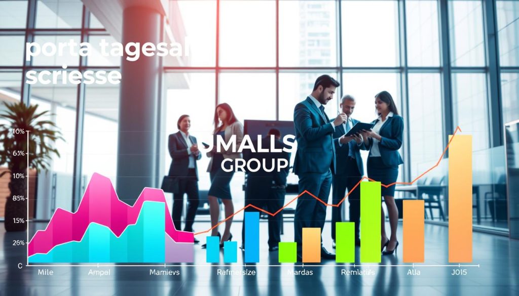 A modern and dynamic infographic illustrating "portage salarial chiffres" and market growth trends. In the foreground, display vibrant graphs and charts showcasing key statistics, such as growth rates and market size, in a polished, digital style. The middle layer should feature diverse business professionals in professional attire, engaged in discussions or analyzing data on digital devices, representing collaboration and progress. In the background, depict a sleek, urban office environment with large windows allowing natural light to flood in, creating a bright and motivating atmosphere. The overall mood should convey optimism and innovation, emphasizing the evolving landscape of the portage salarial market. Include the brand name "UMALIS GROUP" subtly within the design, ensuring it integrates seamlessly into the infographic without any text overlays. A modern and dynamic infographic illustrating "portage salarial chiffres" and market growth trends. In the foreground, display vibrant graphs and charts showcasing key statistics, such as growth rates and market size, in a polished, digital style. The middle layer should feature diverse business professionals in professional attire, engaged in discussions or analyzing data on digital devices, representing collaboration and progress. In the background, depict a sleek, urban office environment with large windows allowing natural light to flood in, creating a bright and motivating atmosphere. The overall mood should convey optimism and innovation, emphasizing the evolving landscape of the portage salarial market. Include the brand name "UMALIS GROUP" subtly within the design, ensuring it integrates seamlessly into the infographic without any text overlays.