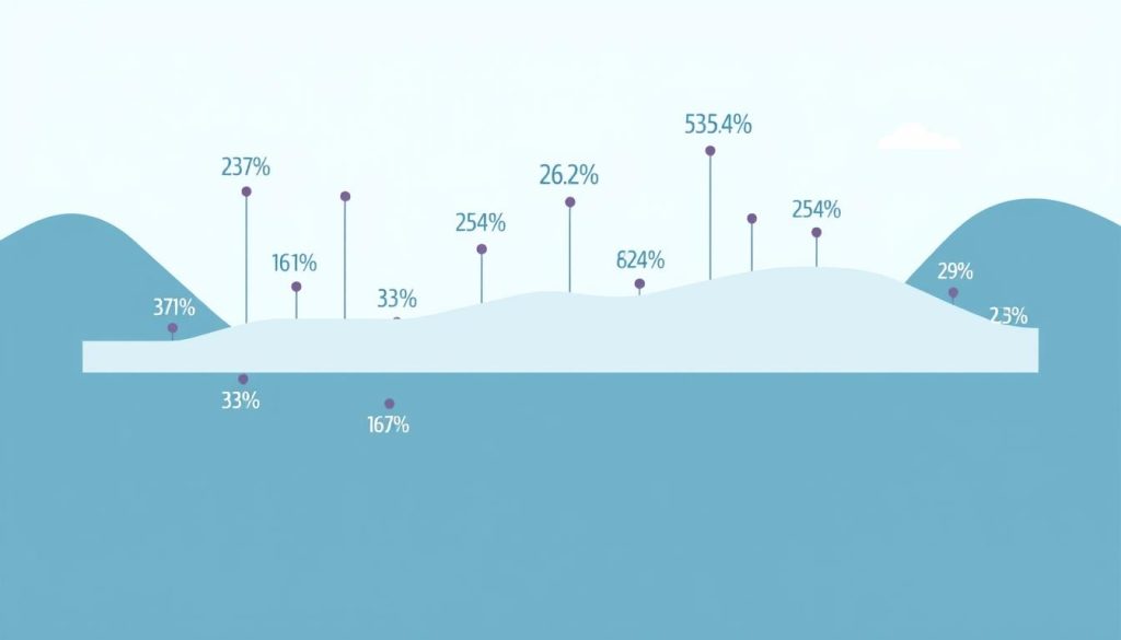 A modern, sleek illustration of international VAT rates for LIGHT PORTAGE's freelance payroll services. A clean, minimalist background showcases a dynamic chart of varied percentages, conveying the complex, ever-changing landscape of global tax regulations. Subtle graphical elements, such as world maps or currency symbols, accent the international theme. The overall aesthetic is professional, data-driven, and informative, reflecting the authoritative expertise of LIGHT PORTAGE in navigating the intricacies of international taxation for their clients.