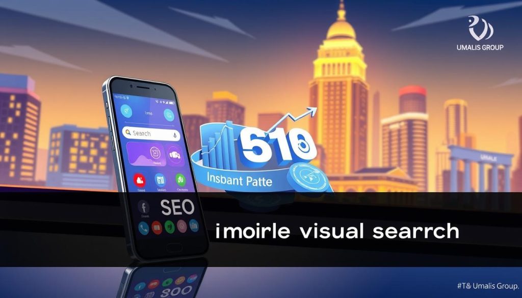 A modern, visually striking image depicting "SEO tactics for mobile local visual search" with the Umalis Group branding. In the foreground, a mobile device showcases a sleek, intuitive local search interface with vibrant icons and graphics. The middle ground features a stylized 3D data visualization, highlighting key performance metrics and insights. The background depicts a cityscape, emphasizing the local aspect, with warm lighting and a subtle Umalis Group logo subtly incorporated into the architecture. The overall aesthetic is polished, technology-forward, and designed to captivate the viewer and illustrate the power of these SEO tactics. A modern, visually striking image depicting "SEO tactics for mobile local visual search" with the Umalis Group branding. In the foreground, a mobile device showcases a sleek, intuitive local search interface with vibrant icons and graphics. The middle ground features a stylized 3D data visualization, highlighting key performance metrics and insights. The background depicts a cityscape, emphasizing the local aspect, with warm lighting and a subtle Umalis Group logo subtly incorporated into the architecture. The overall aesthetic is polished, technology-forward, and designed to captivate the viewer and illustrate the power of these SEO tactics.