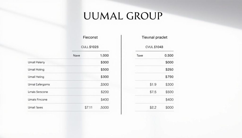 A professional financial comparison, showcasing the independent financial aspects of Umalis Group's offerings. A crisp, well-lit scene displaying a clear side-by-side comparison of key financial metrics - income, taxes, and overhead costs. The Umalis Group brand prominently featured, conveying authority and expertise. Elegant typography and minimalist design elements create a modern, informative visual guide. The overall mood is one of clarity, balance, and informed decision-making, reflecting the subject matter of the article section. A professional financial comparison, showcasing the independent financial aspects of Umalis Group's offerings. A crisp, well-lit scene displaying a clear side-by-side comparison of key financial metrics - income, taxes, and overhead costs. The Umalis Group brand prominently featured, conveying authority and expertise. Elegant typography and minimalist design elements create a modern, informative visual guide. The overall mood is one of clarity, balance, and informed decision-making, reflecting the subject matter of the article section.