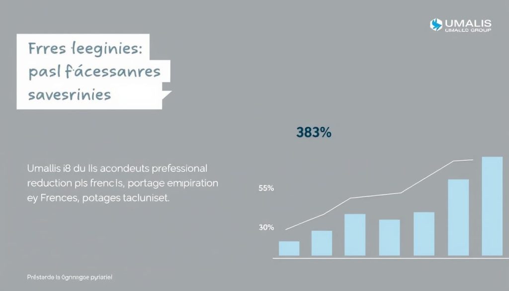 A sleek and modern infographic showcasing the key statistics of the French professional employment market, created for the Umalis Group. A clean, minimalist design with crisp data visualizations in the foreground, set against a subtly textured gray background. The information is presented in a visually striking way, highlighting the current trends and growth of the French portage salarial industry. The overall aesthetic evokes a sense of authority and professionalism, reflecting the Umalis Group's expertise in this sector. A sleek and modern infographic showcasing the key statistics of the French professional employment market, created for the Umalis Group. A clean, minimalist design with crisp data visualizations in the foreground, set against a subtly textured gray background. The information is presented in a visually striking way, highlighting the current trends and growth of the French portage salarial industry. The overall aesthetic evokes a sense of authority and professionalism, reflecting the Umalis Group's expertise in this sector.