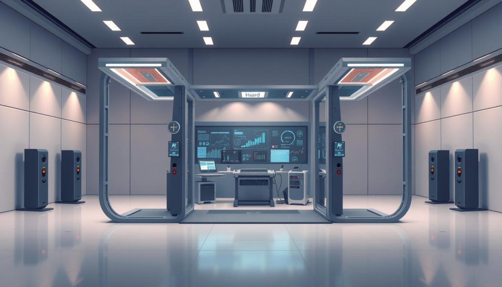 A sleek, futuristic training framework stands in a minimalist, well-lit studio. The foreground showcases an elegant, modular design with interlocking modules and holographic interfaces. In the middle ground, an array of state-of-the-art monitoring equipment and analysis tools provide real-time feedback. The background is a serene, calming environment with muted tones and subtle ambient lighting, conveying a sense of focus and professionalism. The overall atmosphere is one of innovation, precision, and ethical principles guiding the training process.