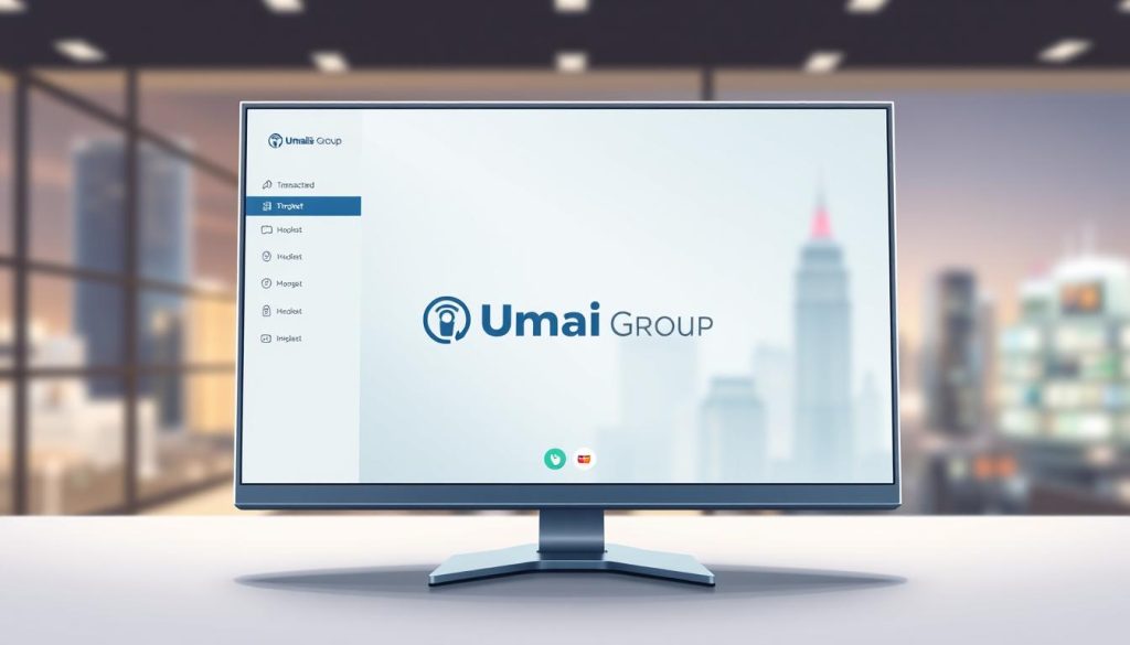 A sleek, modern digital payment gateway interface, showcasing a secure checkout process. In the foreground, a minimalist desktop display with a clean, intuitive layout. Centered is the Umalis Group logo, flanked by icons representing various payment methods. The middle ground features a 3D animation of a transaction being processed, with subtle lighting and camera angles highlighting the smooth, seamless flow. In the background, a blurred cityscape symbolizes the global reach and accessibility of the payment system. The overall mood is one of efficiency, reliability, and cutting-edge technology, inspiring confidence in e-commerce businesses to adopt the Umalis Group payment gateway.
