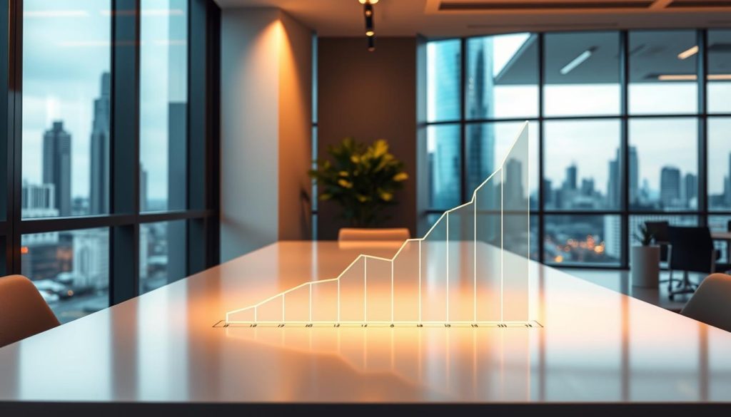 A sleek, modern office setting with a large window overlooking a bustling cityscape. In the foreground, a stylized transformation chart depicting the growth trajectory of Umalis Group's business services revenue. The chart's elegant lines and infographic-style design convey the professionalism and expertise of the Umalis Group's salaried employment offerings. Warm, directional lighting highlights the chart, with a soft, diffuse glow across the minimal workspace. The overall mood is one of confidence, progression, and the empowerment of independent professionals through the Umalis Group's salaried portage solutions. A sleek, modern office setting with a large window overlooking a bustling cityscape. In the foreground, a stylized transformation chart depicting the growth trajectory of Umalis Group's business services revenue. The chart's elegant lines and infographic-style design convey the professionalism and expertise of the Umalis Group's salaried employment offerings. Warm, directional lighting highlights the chart, with a soft, diffuse glow across the minimal workspace. The overall mood is one of confidence, progression, and the empowerment of independent professionals through the Umalis Group's salaried portage solutions.