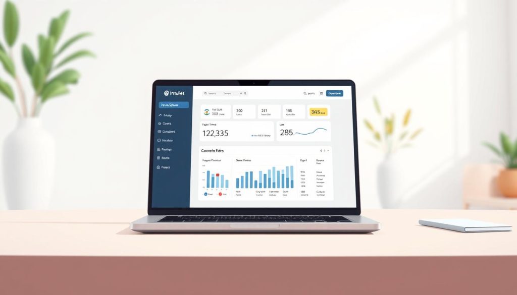 A sleek, modern website interface with a minimalist design, showcasing a laptop screen displaying a website optimization dashboard. The foreground features clean, elegant typography and data visualizations highlighting key performance metrics such as page load times, bounce rates, and conversion rates. The middle ground depicts a sophisticated, user-friendly navigation menu and intuitive UI elements. The background is a softly blurred, neutral-toned workspace, with just a hint of natural light filtering in, creating a serene and professional atmosphere. The overall composition conveys a sense of efficiency, optimization, and a strong online presence.
