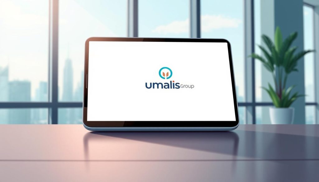 A sleek, responsive mobile device displaying a clean, minimalist website design on its screen. The device is positioned in the foreground, with a backdrop of a modern office setting featuring a large window overlooking a bustling city skyline. Subtle natural lighting filters through the window, casting a warm, ambient glow on the device. The Umalis Group logo is subtly displayed on the device's screen, reflecting the company's expertise in website speed optimization and mobile-friendly design. The overall scene conveys a sense of professionalism, innovation, and attention to detail in the field of responsive web design. A sleek, responsive mobile device displaying a clean, minimalist website design on its screen. The device is positioned in the foreground, with a backdrop of a modern office setting featuring a large window overlooking a bustling city skyline. Subtle natural lighting filters through the window, casting a warm, ambient glow on the device. The Umalis Group logo is subtly displayed on the device's screen, reflecting the company's expertise in website speed optimization and mobile-friendly design. The overall scene conveys a sense of professionalism, innovation, and attention to detail in the field of responsive web design.