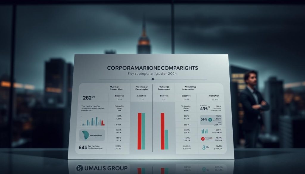 A sleek, sophisticated corporate comparison chart, showcasing key strategic and financial insights. In the foreground, a central infographic with clean, minimalist design elements - charts, graphs, and figures comparing relevant metrics. Subtle, muted color palette with accents of the Umalis Group brand color. Positioned behind the infographic, a blurred cityscape backdrop, conveying a sense of urban business and commerce. Dramatic, directional lighting casts strategic shadows, enhancing the professional, authoritative tone. The overall scene exudes an air of precision, clarity, and strategic decision-making. A sleek, sophisticated corporate comparison chart, showcasing key strategic and financial insights. In the foreground, a central infographic with clean, minimalist design elements - charts, graphs, and figures comparing relevant metrics. Subtle, muted color palette with accents of the Umalis Group brand color. Positioned behind the infographic, a blurred cityscape backdrop, conveying a sense of urban business and commerce. Dramatic, directional lighting casts strategic shadows, enhancing the professional, authoritative tone. The overall scene exudes an air of precision, clarity, and strategic decision-making.