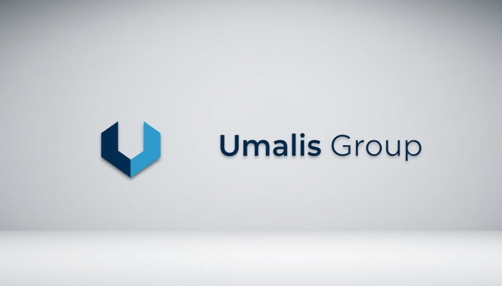 A striking, minimalist composition depicting the "brand positioning strategy" of the Umalis Group. In the foreground, a sleek, geometric logo in shades of blue and grey takes center stage, conveying a sense of stability and professionalism. The middle ground features clean, modern typography that spells out the brand name, with the words "Umalis Group" prominently displayed. The background is a soft, neutral gradient, allowing the branding elements to stand out with clarity and focus. The overall aesthetic is one of sophistication, balance, and strategic positioning, capturing the essence of the "Crafting Your Unique Brand Positioning" section.