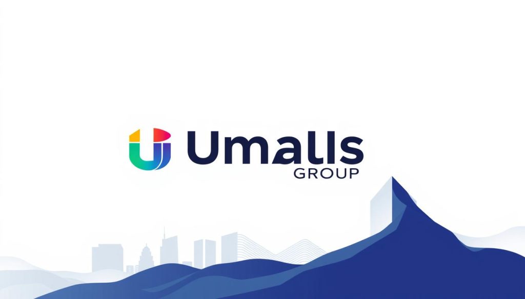 A striking visual identity for the Umalis Group brand, depicting a bold, modern, and cohesive brand image. In the foreground, a meticulously designed logo stands out, its clean lines and vibrant colors commanding attention. In the middle ground, a series of abstract shapes and geometric patterns create a visually engaging backdrop, reflecting the brand's focus on innovation and cutting-edge technology. The background features a minimalist, yet sophisticated color palette, conveying a sense of professionalism and sophistication. The overall composition is balanced, with a harmonious integration of various design elements, creating a visually striking and memorable brand identity.