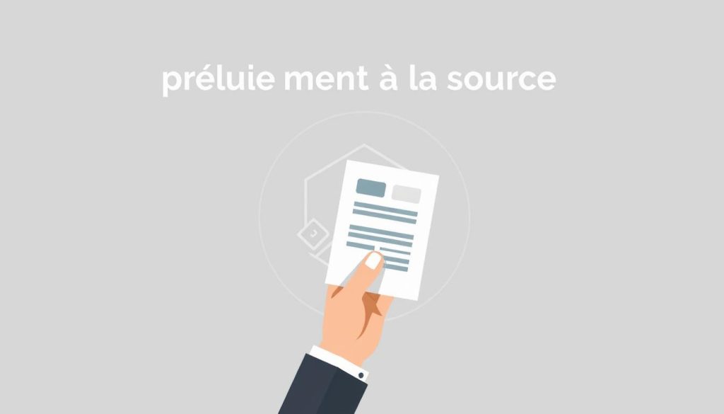 A stylized illustration of the "prélèvement à la source" concept in the context of the Umalis Group's salarial portage regime. The image depicts a modern, minimalist design with clean lines and a muted color palette. In the foreground, a hand holds a stylized representation of a tax form or document, symbolizing the withholding of taxes at the source. The middle ground features a simple, geometric depiction of the Umalis Group's logo, subtly integrated into the composition. In the background, a subtle pattern or texture evokes a sense of financial security and organization. The overall mood is one of professionalism, efficiency, and attention to detail, reflecting the subject matter of the article section. A stylized illustration of the "prélèvement à la source" concept in the context of the Umalis Group's salarial portage regime. The image depicts a modern, minimalist design with clean lines and a muted color palette. In the foreground, a hand holds a stylized representation of a tax form or document, symbolizing the withholding of taxes at the source. The middle ground features a simple, geometric depiction of the Umalis Group's logo, subtly integrated into the composition. In the background, a subtle pattern or texture evokes a sense of financial security and organization. The overall mood is one of professionalism, efficiency, and attention to detail, reflecting the subject matter of the article section.