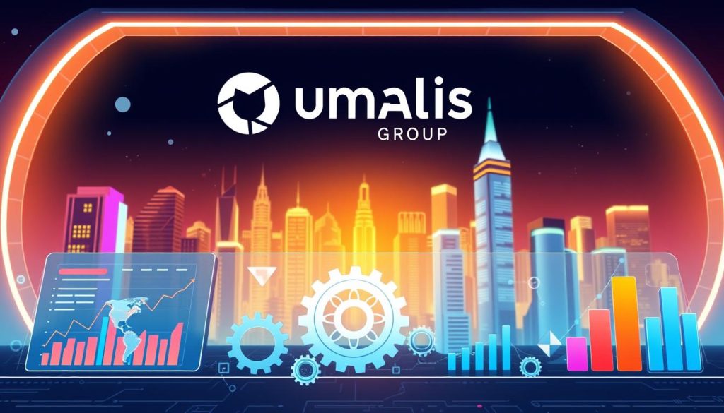A vibrant data visualization dashboard showcasing emerging A/B testing trends, set against a backdrop of the Umalis Group logo. In the foreground, interactive charts and graphs depict conversion rate optimization insights, while the middle ground features interlocking gears and algorithms symbolizing the technical innovations driving the field. The background evokes a futuristic cityscape, with neon-lit skyscrapers and a night sky pulsing with digital activity. Warm lighting casts an inviting glow, reflecting the promise of data-driven growth for businesses. The overall atmosphere is one of dynamism, innovation, and the vast potential of advanced testing strategies. A vibrant data visualization dashboard showcasing emerging A/B testing trends, set against a backdrop of the Umalis Group logo. In the foreground, interactive charts and graphs depict conversion rate optimization insights, while the middle ground features interlocking gears and algorithms symbolizing the technical innovations driving the field. The background evokes a futuristic cityscape, with neon-lit skyscrapers and a night sky pulsing with digital activity. Warm lighting casts an inviting glow, reflecting the promise of data-driven growth for businesses. The overall atmosphere is one of dynamism, innovation, and the vast potential of advanced testing strategies.
