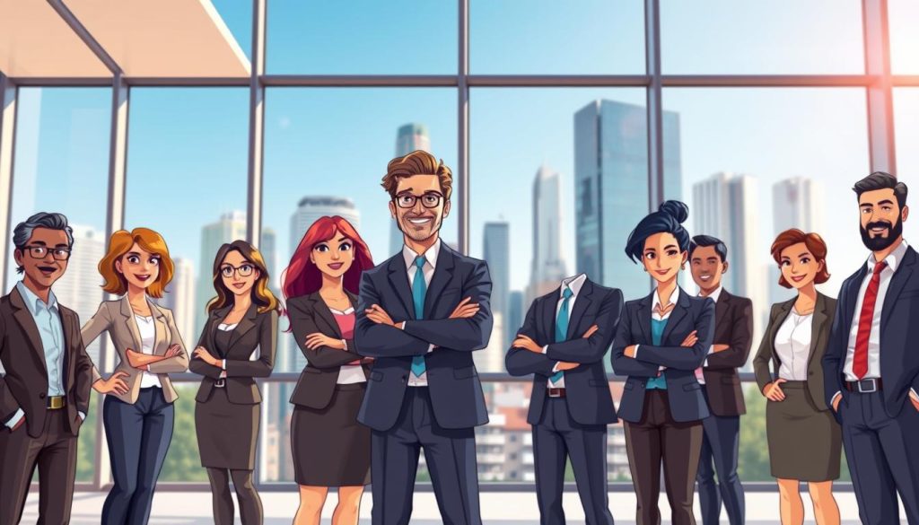 A vibrant, professional image showcasing strategic visibility strategies. In the foreground, a diverse group of individuals in business attire stand confidently, their expressions exuding a sense of purpose. The middle ground features a sleek, modern office space with large windows, allowing natural light to pour in. In the background, a cityscape with towering skyscrapers and a clear, blue sky creates a dynamic, metropolitan atmosphere. The scene is captured through a wide-angle lens, with a shallow depth of field, emphasizing the focus on the central figures. Warm, directional lighting casts subtle shadows, adding depth and dimensionality to the composition. The overall mood is one of determination, innovation, and a strategic approach to building brand awareness.