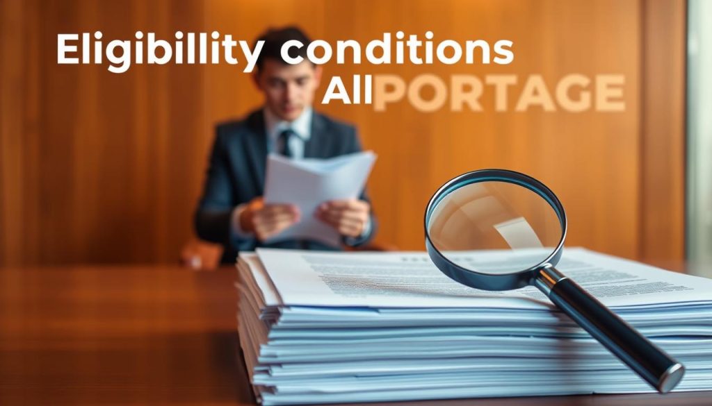 A visually striking image of the eligibility conditions for daily allowances. In the foreground, a stack of official documents with a magnifying glass, representing the detailed guidelines. In the middle ground, a person in business attire reviewing the paperwork, conveying the importance of understanding the requirements. The background features the LIGHT PORTAGE brand logo, subtly indicating the context of the image. Warm lighting casts a professional and authoritative atmosphere, while the composition emphasizes the key details needed to qualify for the daily allowances. Crisp, clean lines and a minimalist design style ensure the image's clarity and focus.