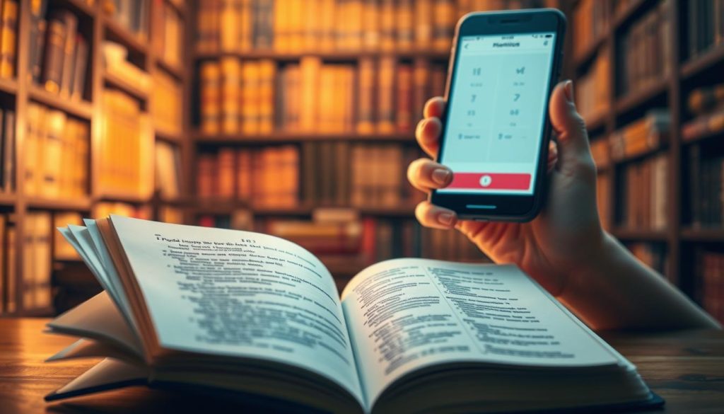 A visually striking representation of the concept of “prononciation inconvénient.” In the foreground, feature an open dictionary with pages fluttering, emphasizing the word's pronunciation and its phonetic spelling. In the middle ground, softly illuminated hands are holding a smartphone displaying a phonetic transcription app, symbolizing modern communication. In the background, a blurred library setting with shelves filled with ancient tomes and linguistic books creates a scholarly atmosphere. Use warm, inviting lighting to evoke a sense of curiosity and exploration. The camera angle should be slightly tilted downward to capture the intricate details of the dictionary and the smartphone, enhancing the depth of the scene while keeping the focus sharp. Overall, the mood should be educational and engaging, inviting the viewer to explore language. A visually striking representation of the concept of “prononciation inconvénient.” In the foreground, feature an open dictionary with pages fluttering, emphasizing the word's pronunciation and its phonetic spelling. In the middle ground, softly illuminated hands are holding a smartphone displaying a phonetic transcription app, symbolizing modern communication. In the background, a blurred library setting with shelves filled with ancient tomes and linguistic books creates a scholarly atmosphere. Use warm, inviting lighting to evoke a sense of curiosity and exploration. The camera angle should be slightly tilted downward to capture the intricate details of the dictionary and the smartphone, enhancing the depth of the scene while keeping the focus sharp. Overall, the mood should be educational and engaging, inviting the viewer to explore language.