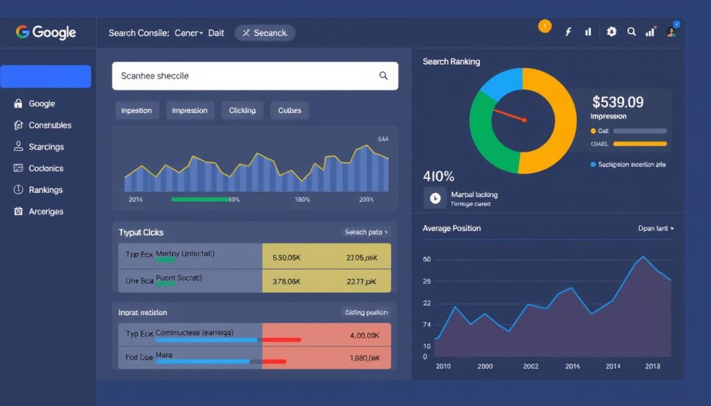 An image of Google Search Console showing search ranking metrics