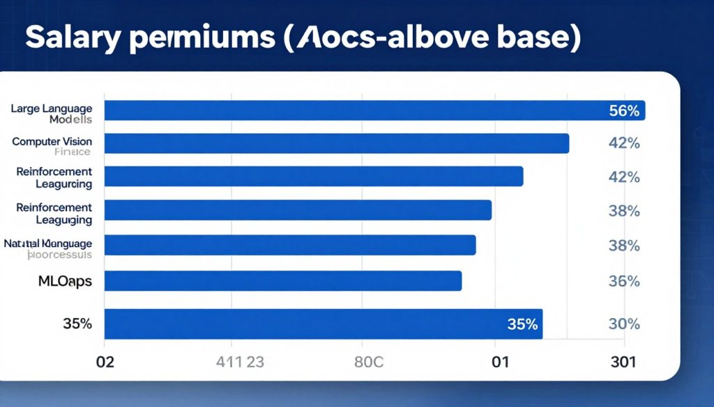 Chart showing salary premiums for different AI technical specializations