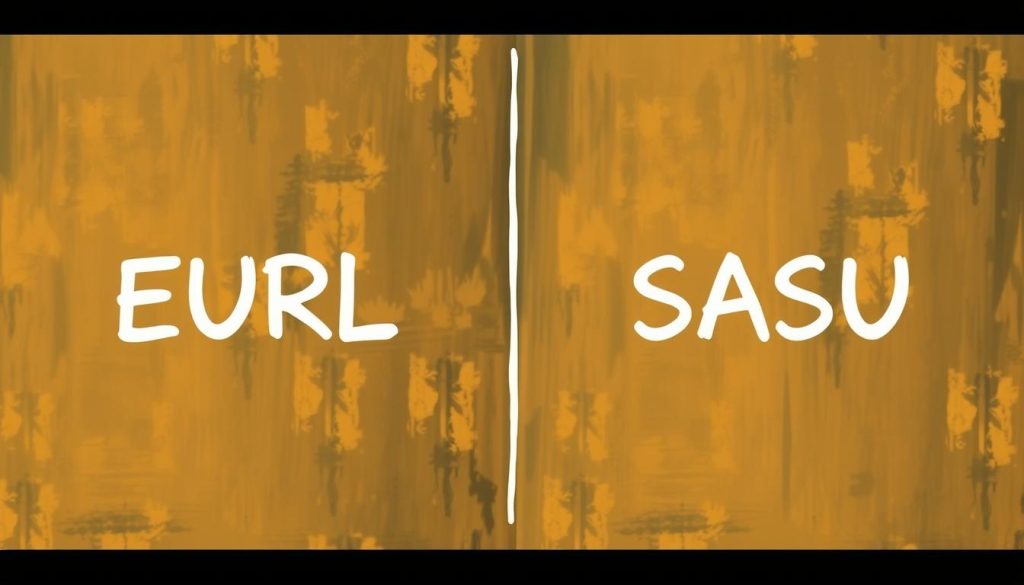 Concevoir une image représentant les différences entre EURL et SASU pour un freelance informatique.