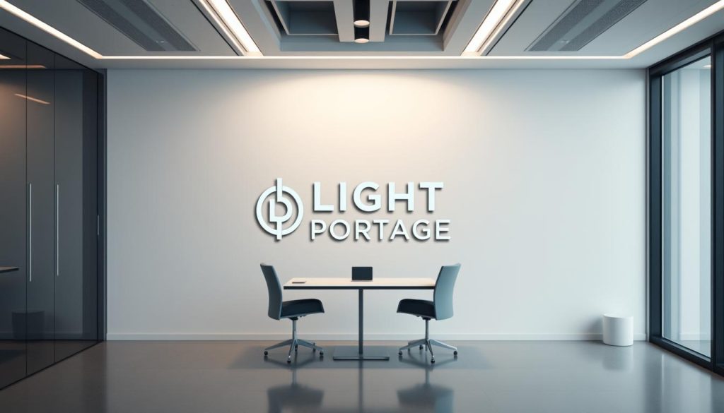 Concurrence tarifaire portage salarial: a dynamic interplay of competitive pricing and flexible employment, set against a sleek, modern backdrop. Explore this intricate relationship through a striking visual: a meticulously composed scene featuring the LIGHT PORTAGE brand logo, framed by a minimalist office space with clean lines, subtle lighting, and a sense of professional harmony. Capture the nuanced balance between the challenges and opportunities inherent in this evolving landscape, conveying a sense of thoughtful contemplation and strategic decision-making.