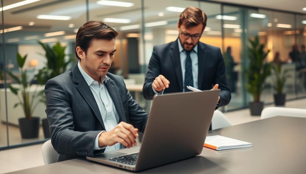 Consultant contrôlant une modification d’un dossier client par un agent