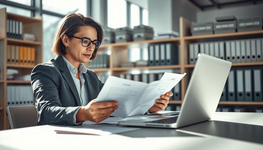 Consultant contrôlant versions et accès aux documents d’une entreprise cliente