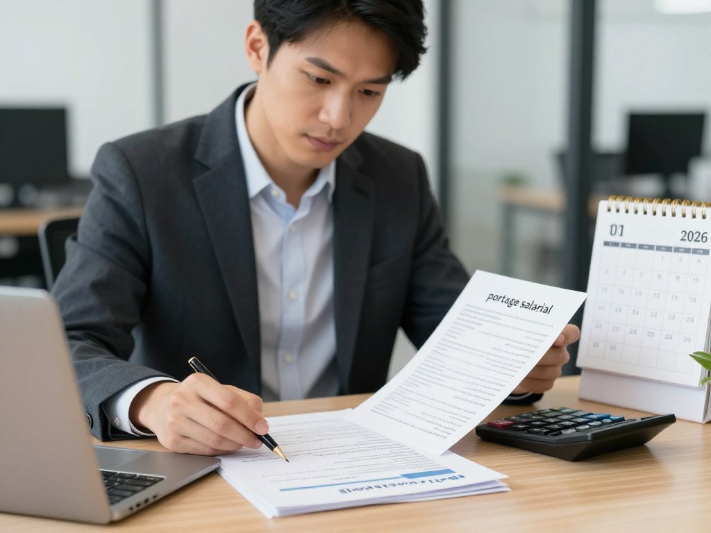 Consultant optimisant ses frais professionnels en portage salarial 2026