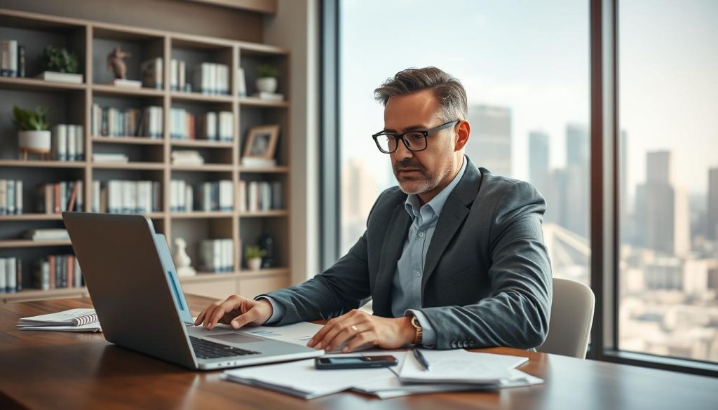 Consultant préparant un compte rendu fictif pour évaluer les outils