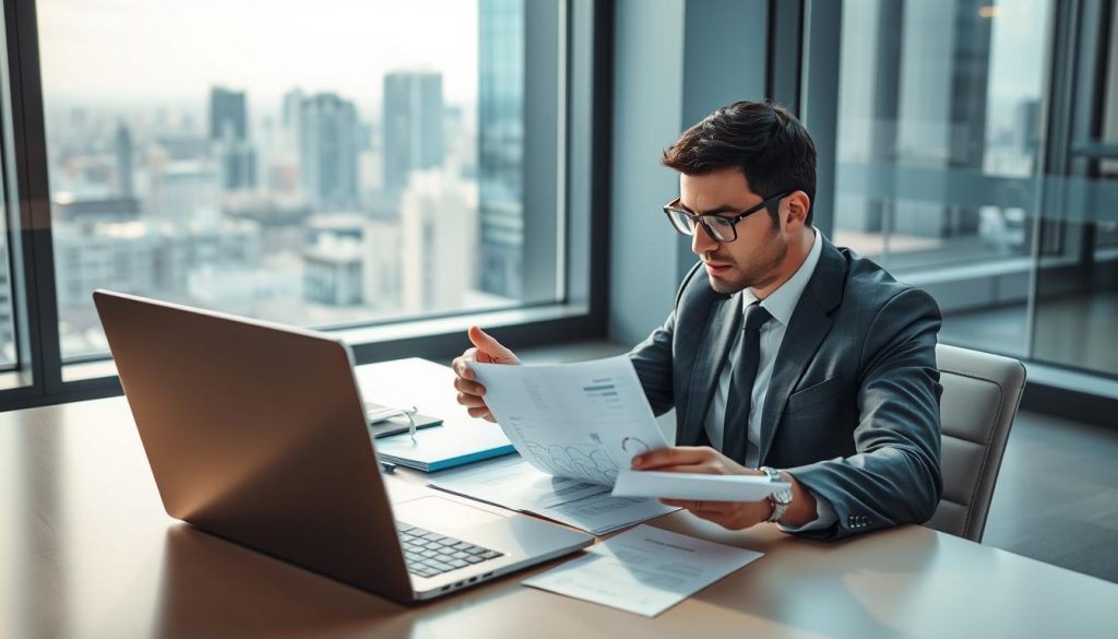 Consultant vérifiant les informations nécessaires avant un traitement IA