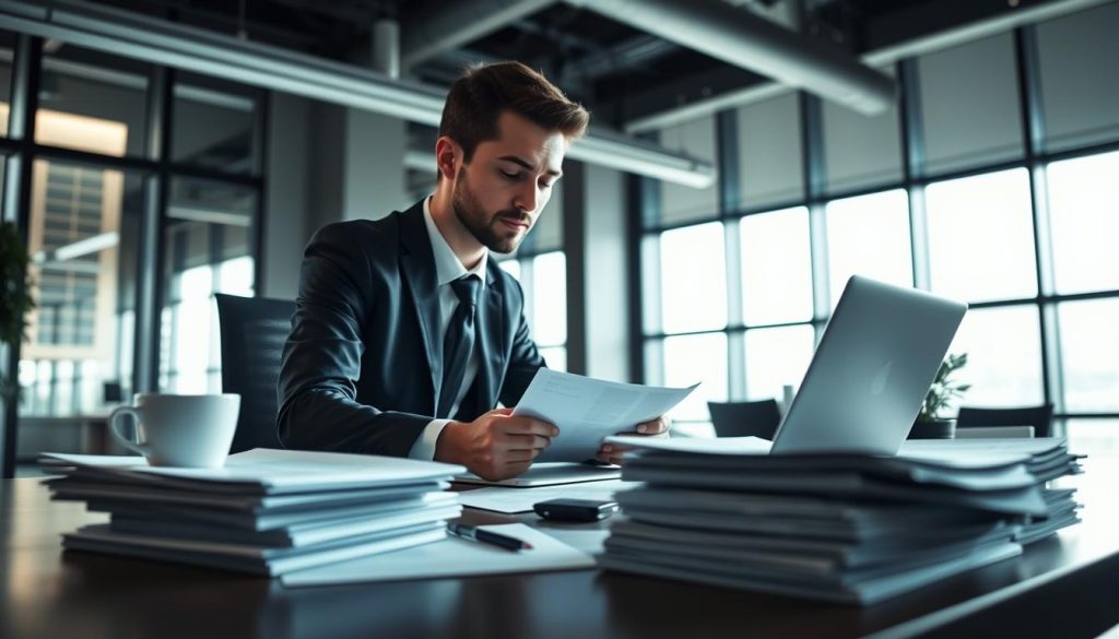 Consultante préparant du contenu pour une proposition commerciale