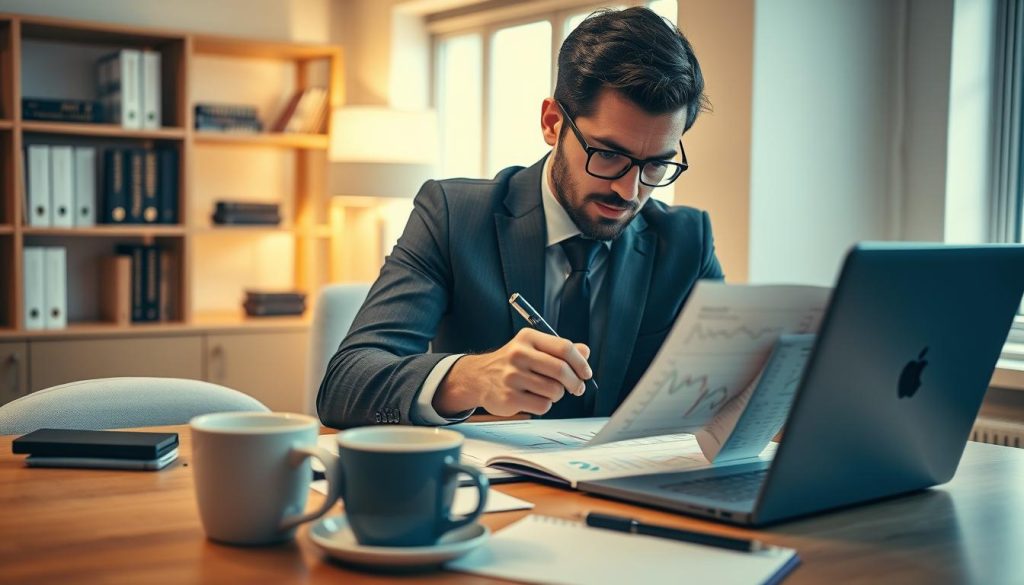 Consultante vérifiant une étude et une demande client