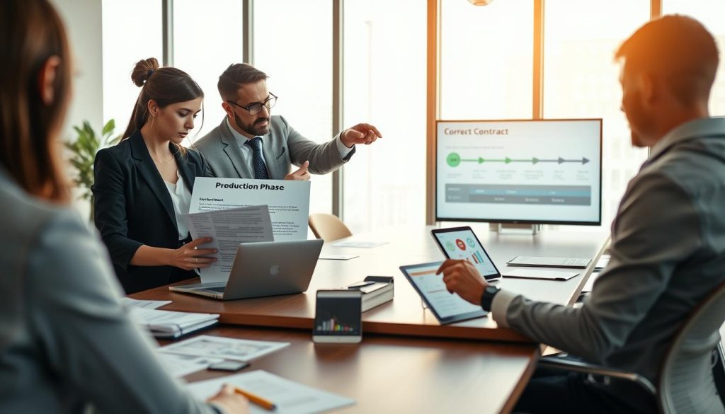 Contrat organisant une phase de production et ses livrables