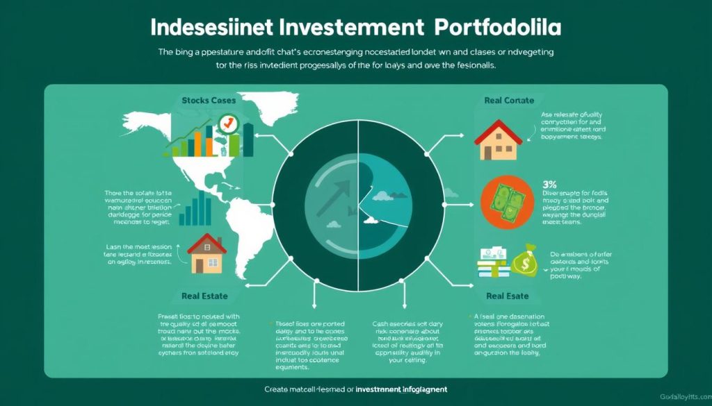 Create an image representing a balanced investment portfolio for independent professionals.