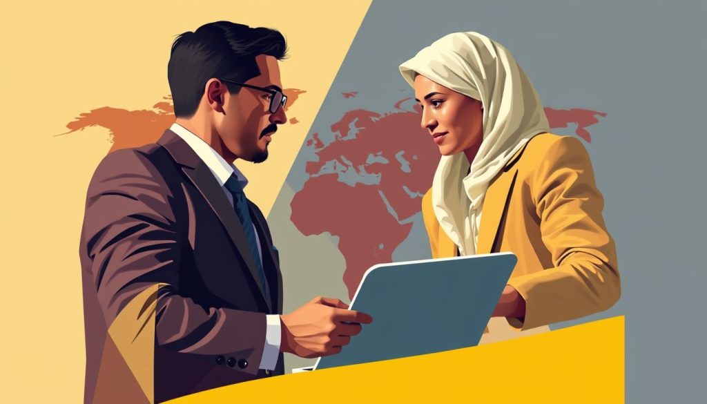 Création d'une image représentant un consultant en mission à l'international avec une société de portage salarial