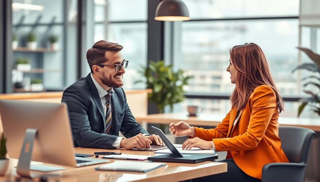 Création d'une image représentant un consultant indépendant travaillant avec occeo