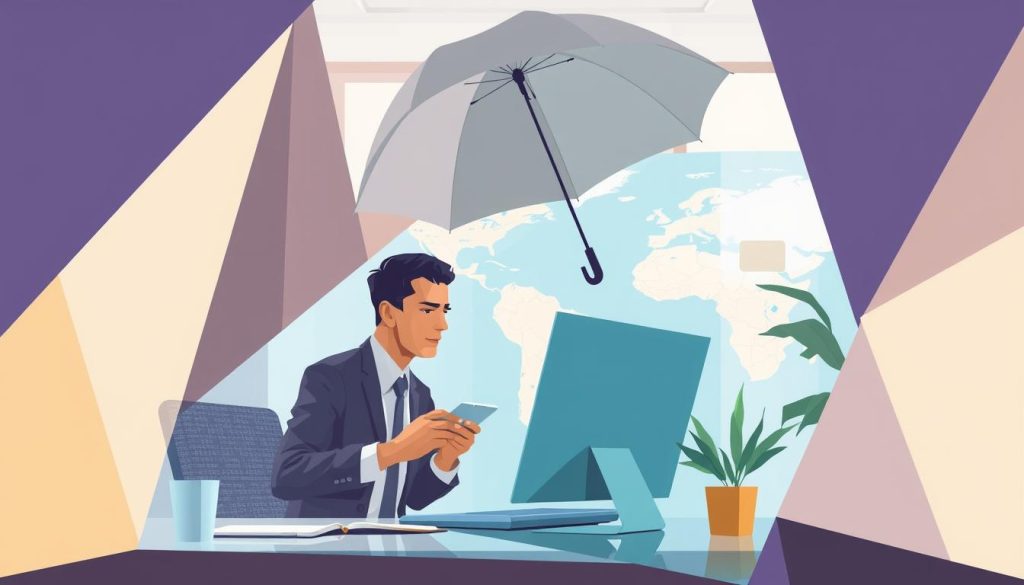 Création d'une image représentant un consultant travaillant à l'étranger avec une société de portage salarial