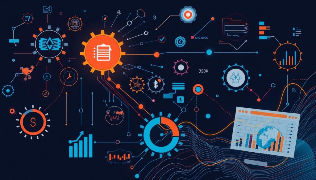 Créez une image représentant des outils de veille concurrentielle