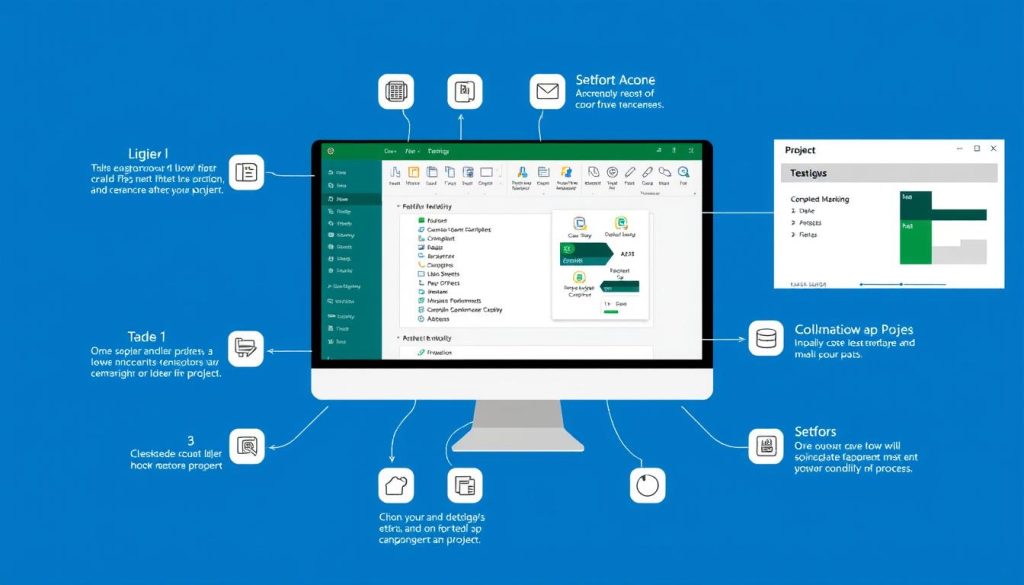 Créez une image représentant l'interface de Microsoft Project.
