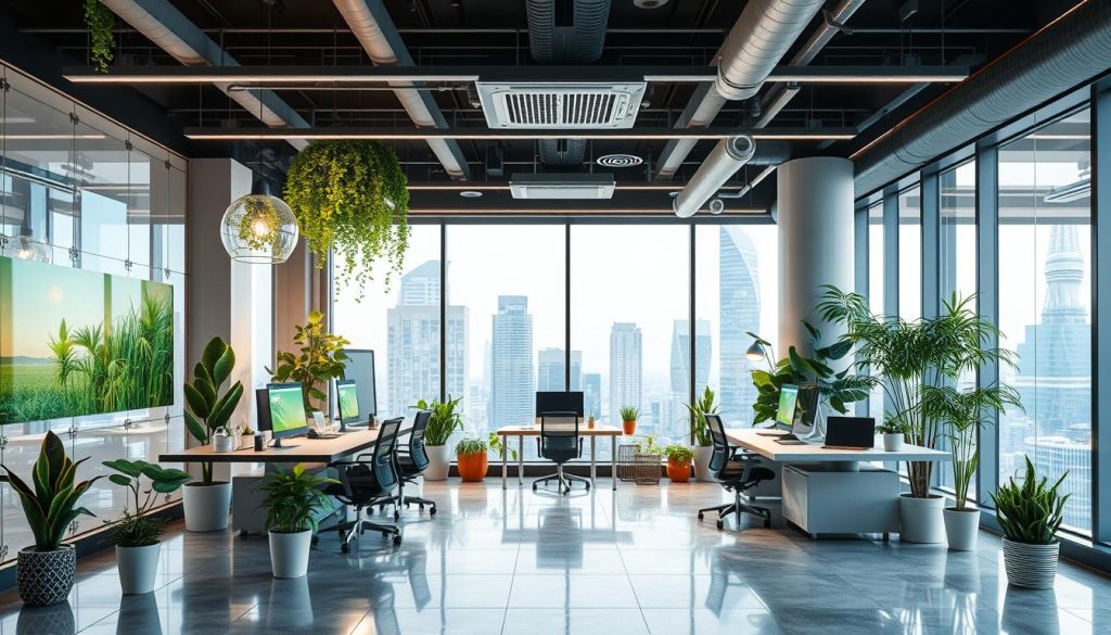 Créez une image représentant une entreprise innovante et durable