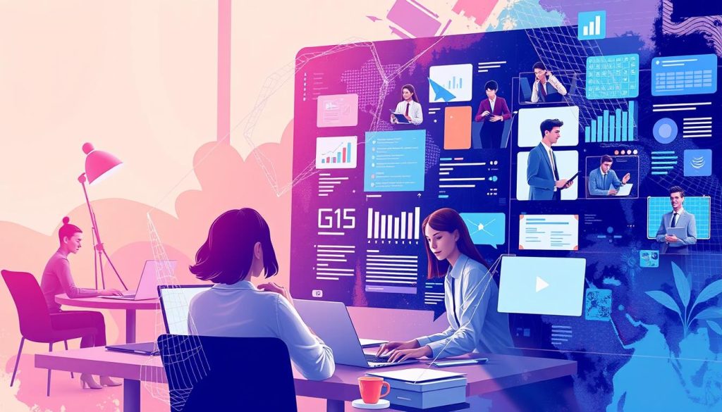Créez une image représentant une plateforme de freelance administrative