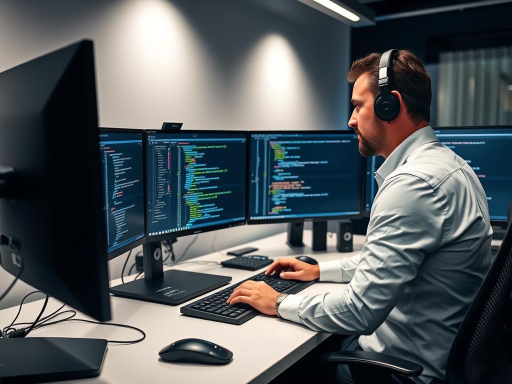 Développeur IT travaillant sur un projet via l'agence de freelancing Sysalia