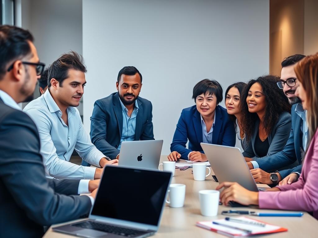 Diverse group of SKL Club scaling entrepreneurs collaborating