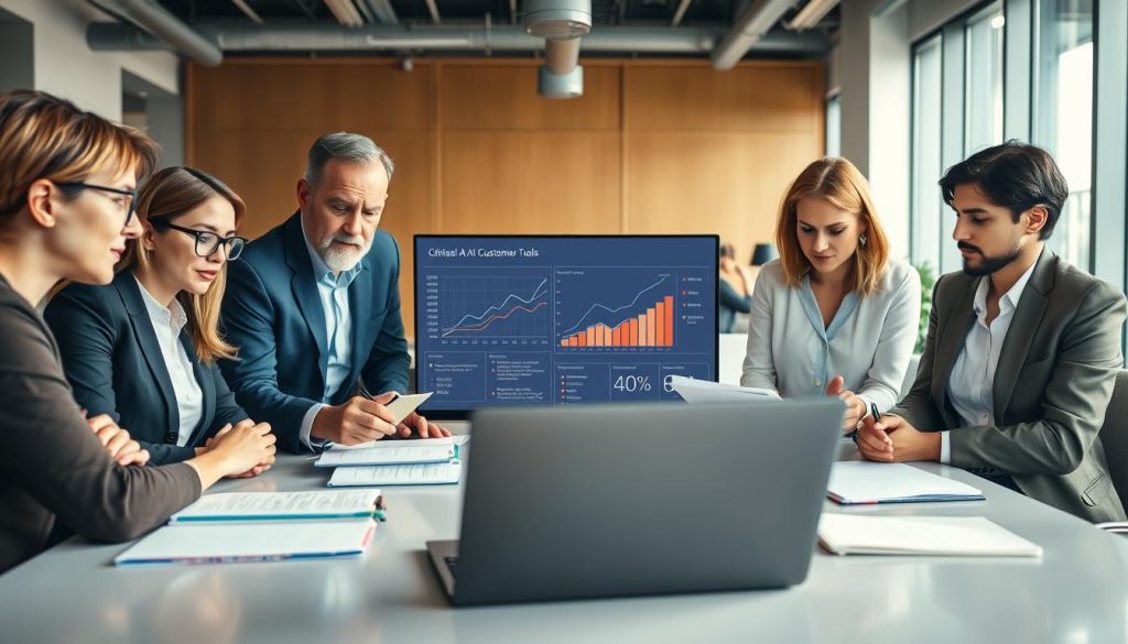 Équipe vérifiant les réponses et les demandes de clients