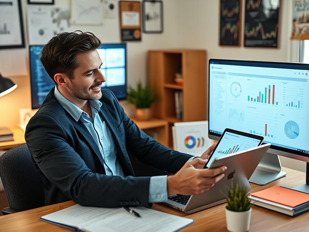 Expert marketing utilisant les services de l'agence de freelancing Sysalia