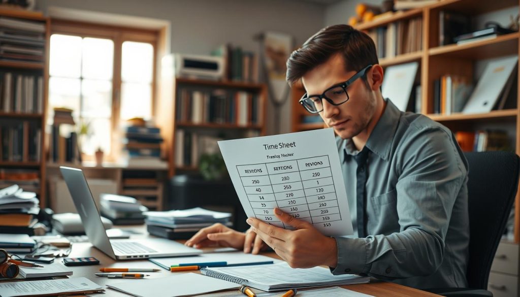 Feuille de temps séparant les heures de reprises et contrôle qualité