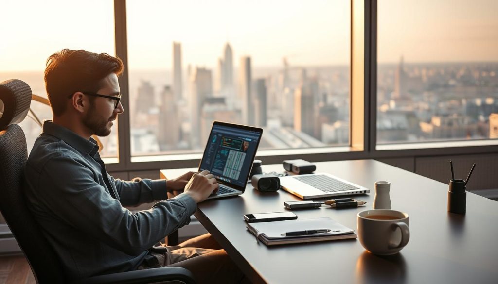 Freelance comparant entrée et sortie pendant un test IA