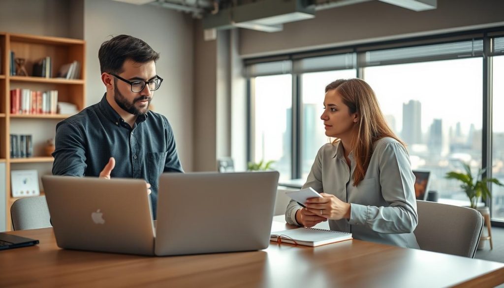 Freelance prépare la prochaine action avec son client