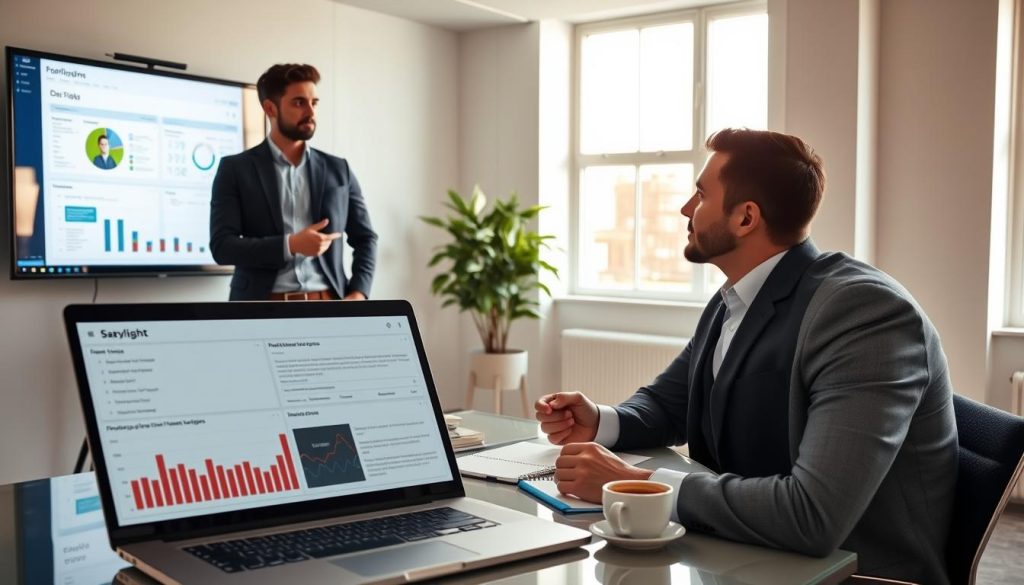 Freelance présentant au client des livrables et un périmètre précis